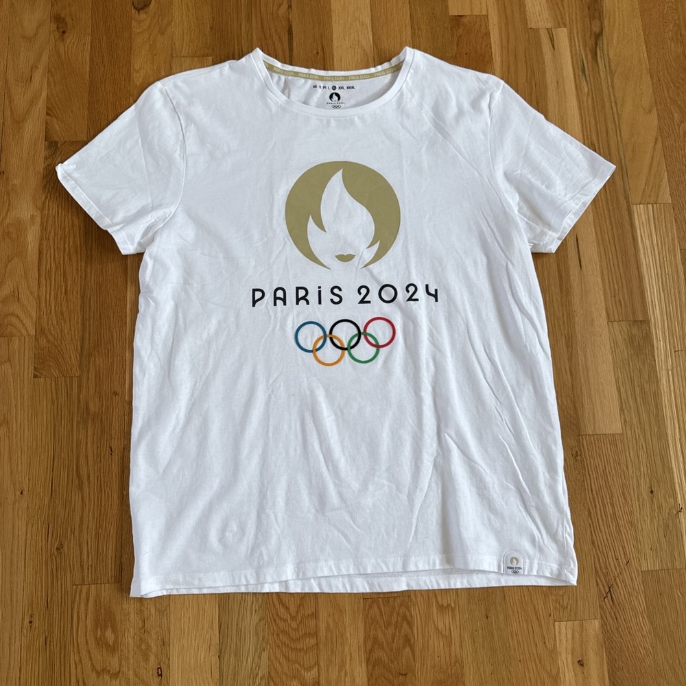NWOT Paris  2024 Olympics‎ Shirt Woman XL White Official Licensed Tee Summer